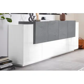 Sideboard INOSIGN "Coro" Sideboards Gr. B/H/T: 200 cm x 86 cm x 45 cm, grau (weiß, schiefer) Sideboards Breite ca. 200 cm