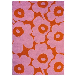Outdoor-Teppich Marimekko Unikko Brink & Campman rose orange rosa, Designer Maija Isola, 160x1.1 cm