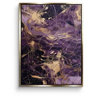 DOTCOMCANVAS® Leinwandbild Purple Storm, Leinwandbild Abstrakte Kunst moderne Kunst hochkant gold lila schwarz