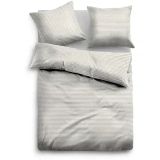 Tom Tailor Bettwäsche Melange-Flanell Off White 135 x 200 cm + 80 x 80 cm