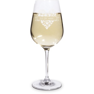 printplanet® Graviertes Weißweinglas - Leonardo® Weinglas mit Gravur (mit Name oder Text personalisiert) - Design Herz