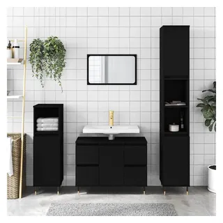 vidaXL Badezimmerschrank 80 x 60 cm Schwarz