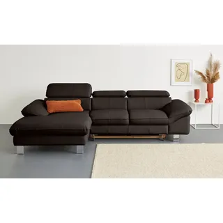 Cotta Eckcouch Kunstleder 2-Sitzer Braun