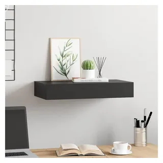 vidaXL Schweberegal mit Schublade 48 x 25 x 8 cm Schwarz