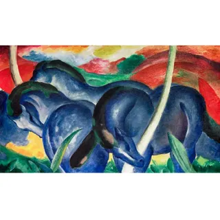 ZHXXFD Malen Nach Zahlen Erwachsene Kinder Rahmenlos-Paint By Numbers-Große Blaue Pferde Franz Marc-Diy Malen Nach Zahlen Leinwand 40x50CM(A232)