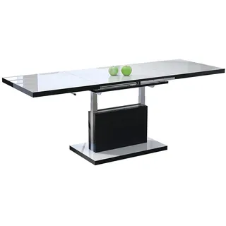 designimpex Couchtisch, Schwarz Hochglanz, Weiß Hochglanz, Holzwerkstoff, 120x56x80 cm, Wohnzimmer, Wohnzimmertische, Couchtische