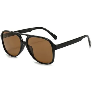 JRLLFD Retro Übergroße Polarisierte Sonnenbrille Damen Sonnenbrille Herren Vintage Verlaufsglas Shades UV400,Schwarzbraun,Einheitsgröße - Einheitsgröße