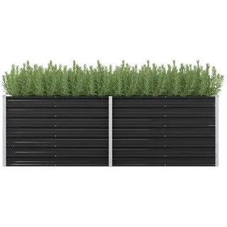 vidaXL Garten-Hochbeet verzinkter Stahl rechteckig 240 x 80 x 77 cm Anthrazit 
