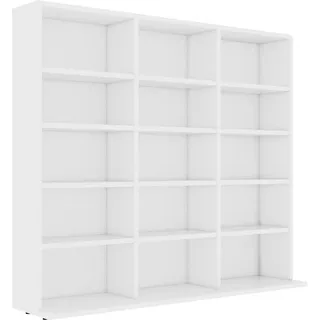 vidaXL CD-Regal 102 x 23 x 89,5 cm Weiß