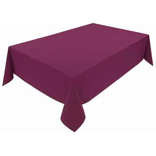 Hochwertige Tischdecke aus Minimate Gewebe. Modern, glatt, breiter Saum, bügelfrei, strapazierfähig, waschbar, trocknergeeignet. Küche und Wohnzimmer. Größe und Farbe wählbar. (Aubergine, 120 x 200)