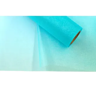 Creativery 9m Rolle Organza 36cm Snow (dunkel türkis 340D) // Tischläufer Deko Stoff Band Hochzeit Tisch Schleifenband Floristik NEU
