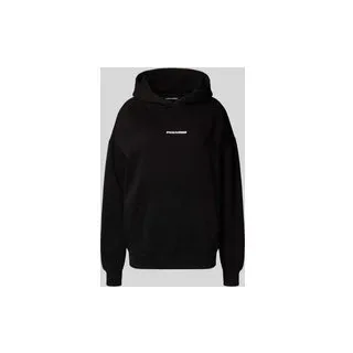 Oversized Hoodie mit Logo-Stitching Modell 'Clarita', Black, XS