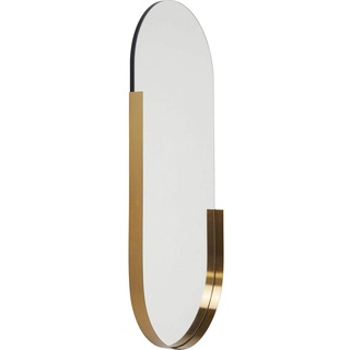 Kare Design Spiegel Hipster Oval, Wandspiegel, Dekospiegel, Schminkspiegel, Bad Spiegel, Gold, (H/B/T) 114,4x50,2x5cm