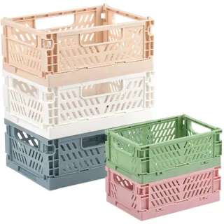 BATINO 5 Stück Klappkiste Klein 3stk Klappbox Klein 2stk Mini klappbox, Klappboxen Faltbar Stabil, Klappkorb Faltbar, Stapelbar Klappboxen für Küche, Kinderzimmer, Büro, Aufbewahrungskiste