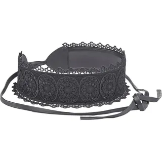LASCANA Taillengürtel Bindegürtel, Gürtel für Kleid & Overall, Bauchgürtel zum Binden mit Shaping-Effekt und moderner Verzierung schwarz L