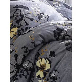 Irisette Bettwäsche Irisette Edelflanell Bettwäsche Alpaka 155x220 Blumen Blüten grau, Flanell, 2 teilig grau