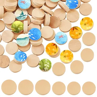 200 Stück 20mm Holzscheiben zum Basteln Deko Holzscheibe Circle 15mm Wooden Circles Baumscheiben DIY Basteln Circle Wooden Small Holzscheiben Decor Für Heimwerker-Malerei, Hochzeit, Holzplättchen