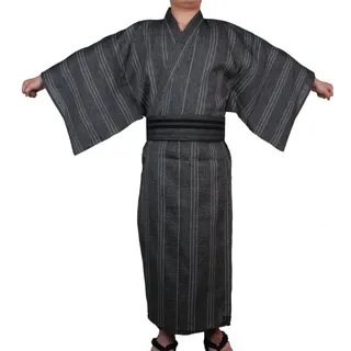 Jinbei Men's Japanese Yukata Japanischer Kimono Home Robe Pyjamas Morgenmantel # 08 [Größe M] - M