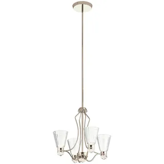 Elstead Lighting Kronleuchter Kayva LED Kronleuchter 51cm Poliertes Nickel Klar facettiert IP44 (50.30 cm,