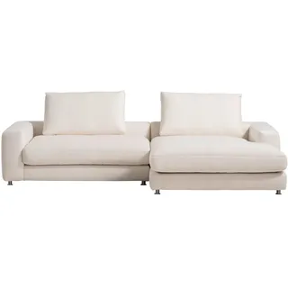 Designwerk Ecksofa, Weiß, Metall, 2-Sitzer, Ottomane rechts, L-Form, 300x185 cm, Made in EU, Wohnzimmer, Sofas & Couches, Wohnlandschaften, Ecksofas