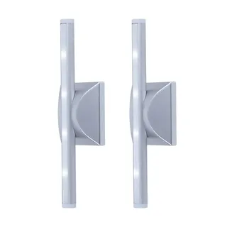 Wandleuchte Nachtlicht Wandlampe 2 Stufen Innen indirekte Beleuchtung Flurlampe Batteriebetrieben, Kunststoff, 1x LED, DxH 9x28 cm, 2er Set