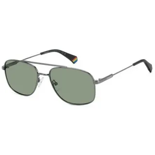 Polaroid Sonnenbrille Polaroid PLD 6235/S/X - ASR/UC Dunkles Ruthenium Grün (Set) silberfarben