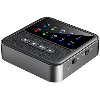 Bluetooth 5.4 Sender-Empfänger für TV Home Stereo, 2-in-1 kabelloser Audio-Adapter mit 3,5 mm AUX RCA Bluetooth-Adapter aptX LL/HD/AD Dual-Kopplung Bluetooth für Kopfhörer