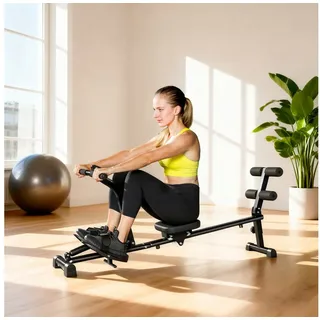 sportnow 2 in 1 Rudergerät Schwarz
