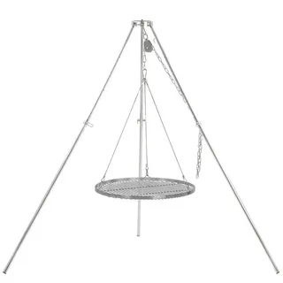 BBQ-Toro Schwenkgrill Dreibein Schwenkgrill mit Ø 60 cm Grillrost, Edelstahl silberfarben