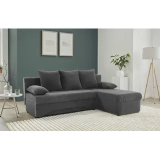 Jockenhöfer Ecksofa Mikrofaser L-Form 2-Sitzer Grau