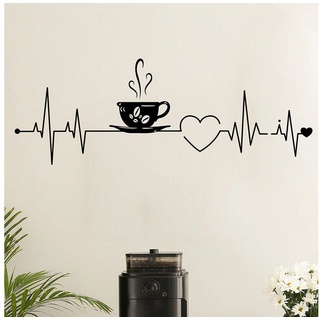 AUKUU Wanddekoobjekt Kreativer Kreativer Kaffee Herzschlag Arbeitszimmer Café, Milchtee Shop Heimdekoration Wandaufkleber selbstklebend