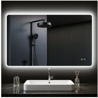 pesenxan mit Led-beleuchtung, 3 Lichtfarben, dimmbar, Speicherfunktion, Touch-Steuerung, Silber - Silber