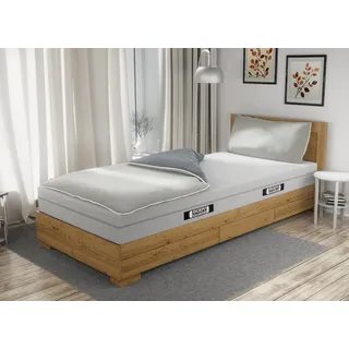 Bett1.de Soft Breeze Satin Silber/Anthrazit 155 x 220 cm + 40 x 80 cm