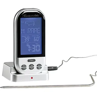 Funk-Brat-/Grillthermometer, externes XXL-Display, 8 Fleischsorten