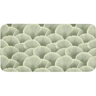 BADEMATTE Fächer - Blatt - Grün Badezimmerteppich 120x60 cm