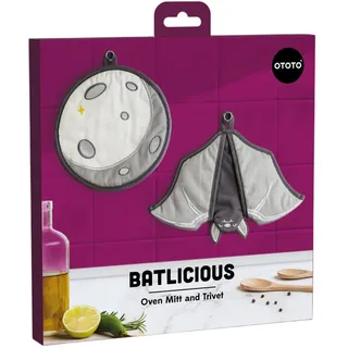 ototo design ltd. OTOTO Ofenhandschuh und Untersetzer Batlicious