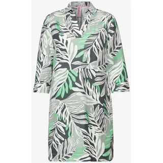 Cecil Damen Leinenkleid mit Print soft salvia green, M - M