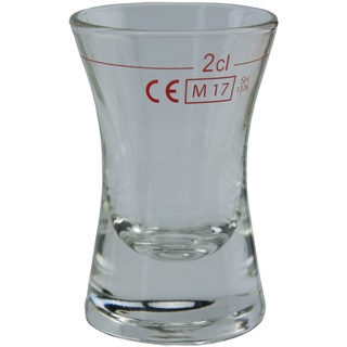 TableRoc 702620 Wachtmeister Schnapsglas, Shotglas, Stamper, 28ml, mit Rotring bei 2cl, Glas, transparent, 24 Stück