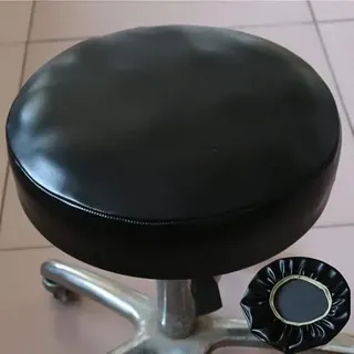 Hocker Bezug Wasserdicht Hockerbezug Rund Stretch Aus Kunstleder Rund Bar Bezug Sitz Kissen Sitzkissenbezug Für Home Büro Bar Rollhocker Stuhl Mit Rollen (Color : Black, Size : 35cm)