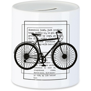 Hey!Print Fahrrad Spardose Rennrad Geschenk Fahrradfahrer Radfahrer Fahrradfahrerin mit Fahrradmotiv Bike