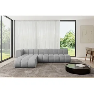 altdecor Eckcouch Samt 2-Sitzer Grau
