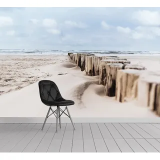 Queence Fototapete QUEENCE "Sylt", beige (natur), B:360m H:250m, Vinyl, Tapeten, Wandpaneele, selbstklebend, Tapete, Sticker, Wanddeko, XXL-Fotomotiv