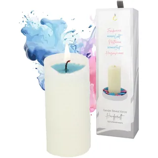 Gender Reveal Party Deko Idee - Bienenwachskerze - Boy or Girl? It's a Boy - Babyparty Deko für Baby Shower - handgerollt (10 cm hoch, Ø 4,7 cm) - Überraschung zur Geschlechtsverkündung