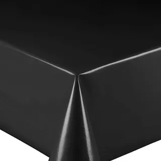 PVC Tischdecke Uni SCHWARZ Wachstuch · Breite & Länge wählbar · abwaschbare Tischdecke Glatt glänzend, Größe:130 x 100 cm