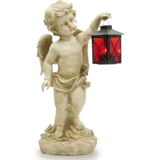 INtrenDU Engelfigur Grabengel mit Laterne 38cm Grablicht Grab-Schmuck