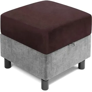 AQIGR Bezug für Hocker Quadratisch 40x40 50x50 Ottoman Hockerbezug 60x60 55x55 35x35 45x45 80x80 Samt Stretch Schonbezug mit Elastischer Unterseite(Coffee Brown,65 x 65 cm)