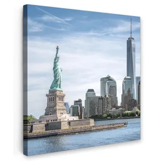 LEINWANDBILD New York - Freiheitsstatue - Wasser Wandbild Wohnzimmer 50x50 cm