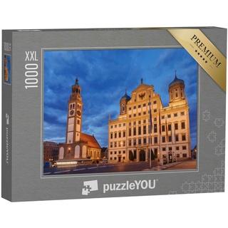 puzzleYOU Puzzle Perlachturm und Augsburger Rathaus, Deutschland, 1000 Puzzleteile, puzzleYOU-Kollektionen Augsburg, Deutsche Städte, Deutsche Großstädte
