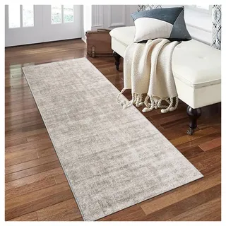 Siunwdiy Kücheteppich Teppich Läufer Lang Flur Modern 140 x 380 cm Hellbraun Kücheläufer rutschfest Teppichmatten Teppichläufer Waschbar Kurzflor Polyester Korridor Schlafzimmer,Breite 40-140cm