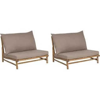 Beliani Todi Gartensessel 97 x 74 x 74 cm beige/braun 2 St.